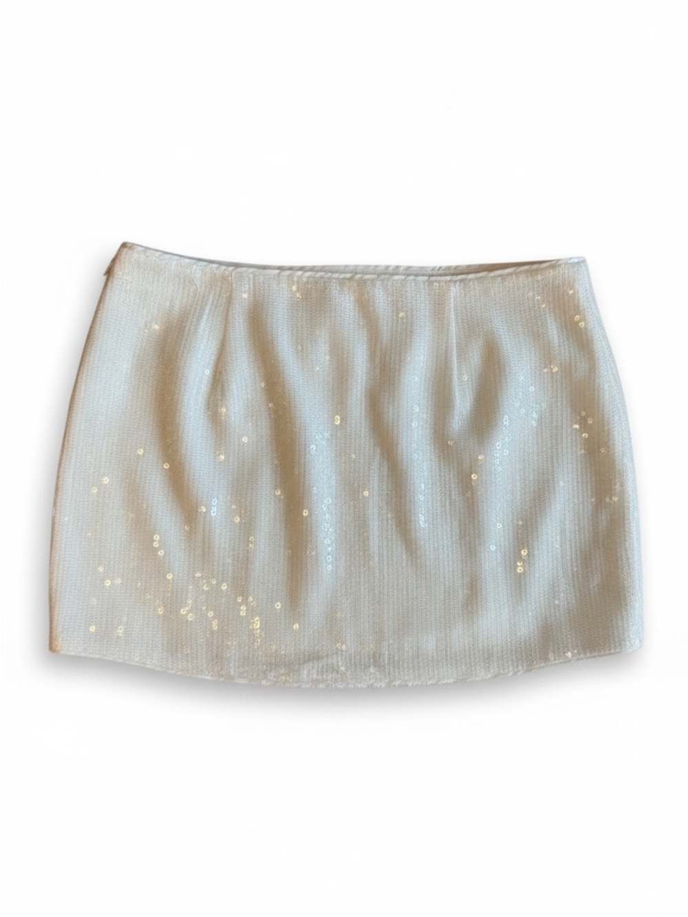 Theory Ivory Sequin Micro Mini Skirt | Womens 6 | Sparkle Party Luxury NWT - Picture 4 of 11